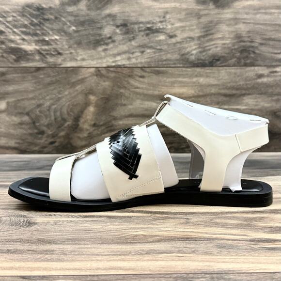 NIB Vince Camuto 9M Bachelen Leather Square Toe Gladiator Sandal Coconut Cream - Picture 8 of 12